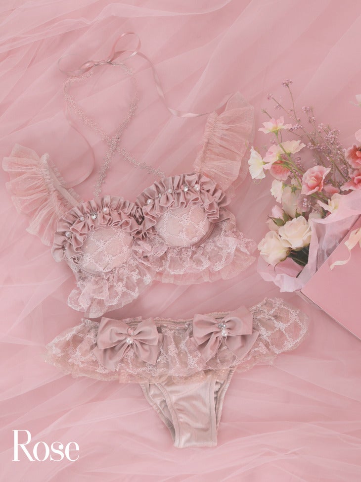 水着】【Deco Lingerie/デコランジェリー】刺繍レース スパンコール