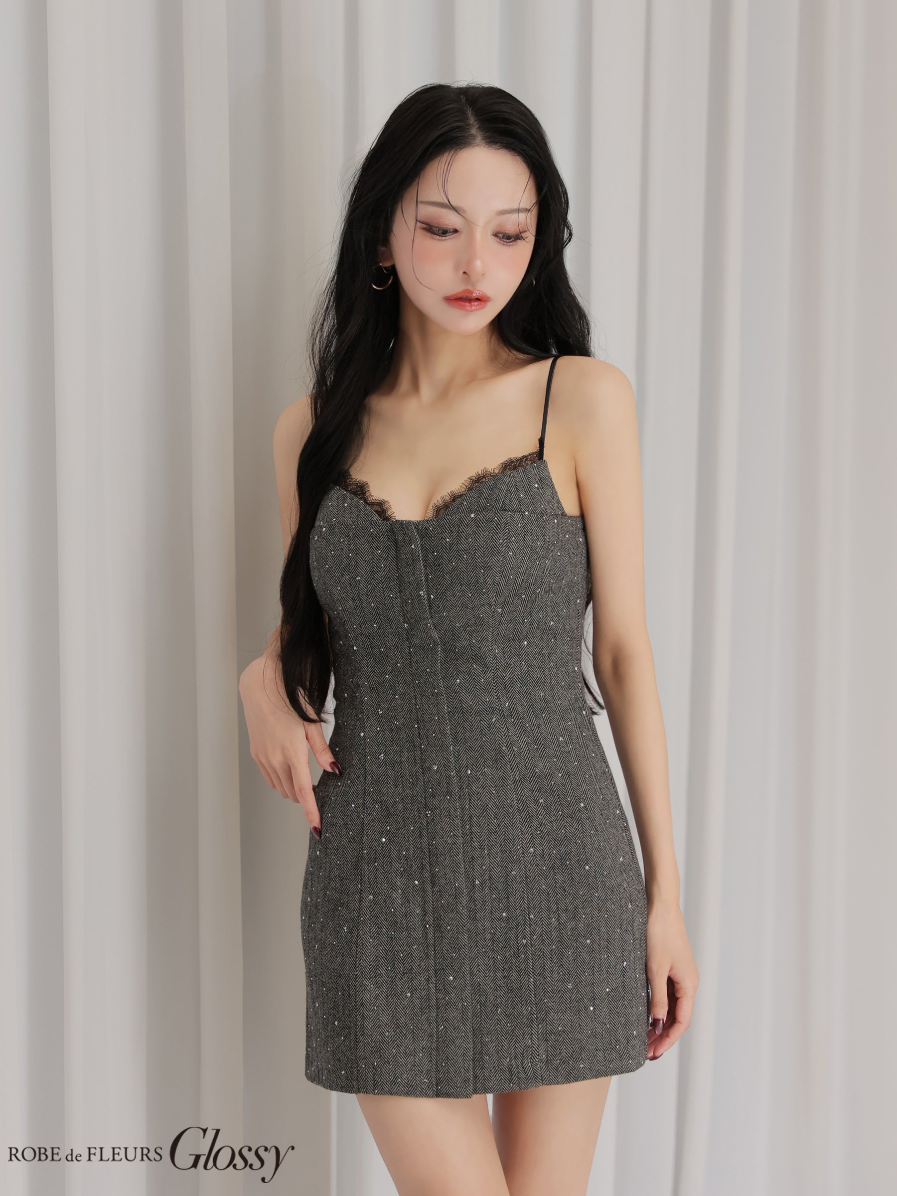Glossy by ROBE de FLEURS/グロッシー】キャミソール ビジュー