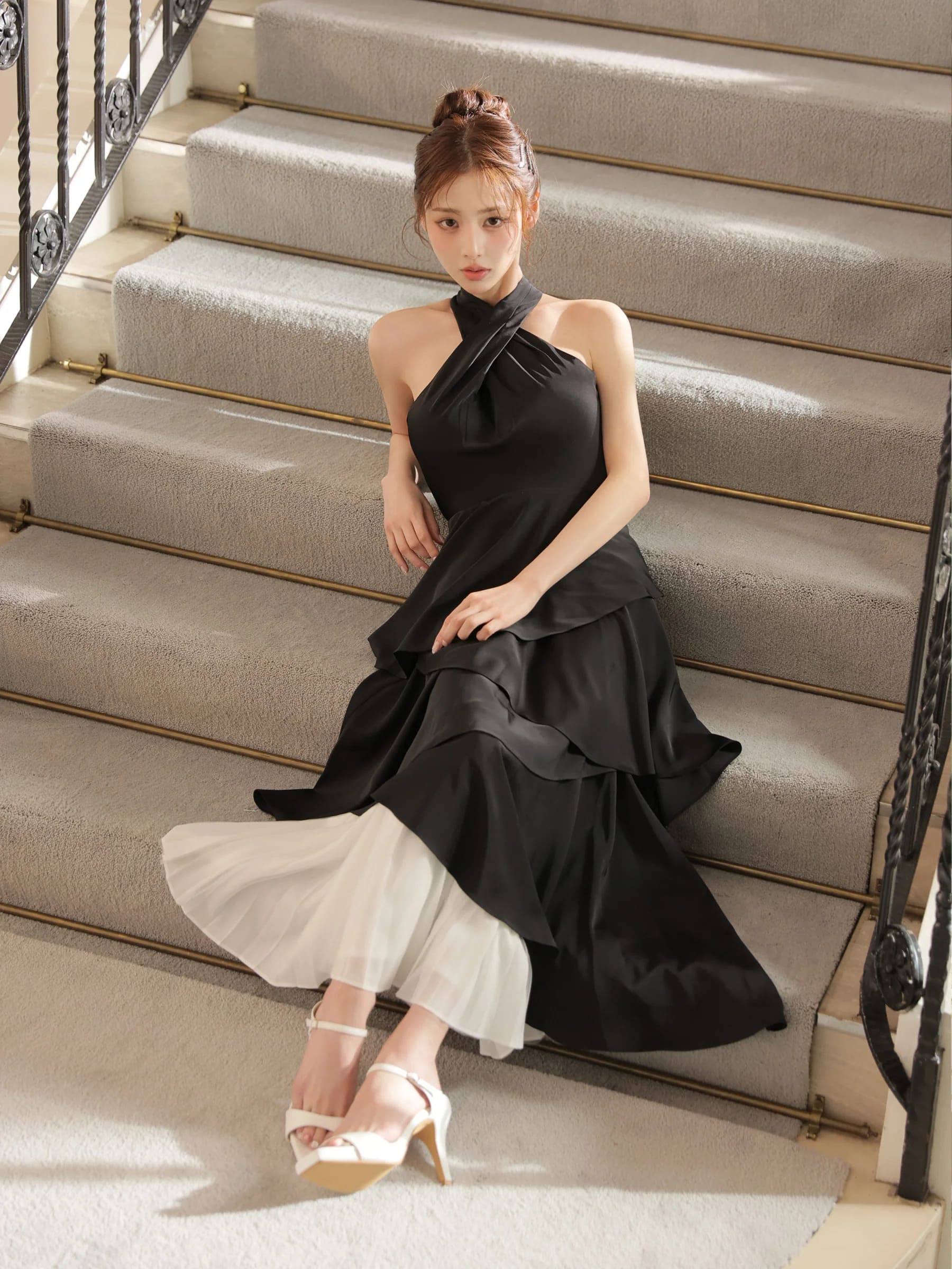 MNM　ROBE de FLEURS ローブドフルール 肩リボンロング 予約商品【7月中旬入荷予定】【ROBEdeFLEURS/ローブドフルール