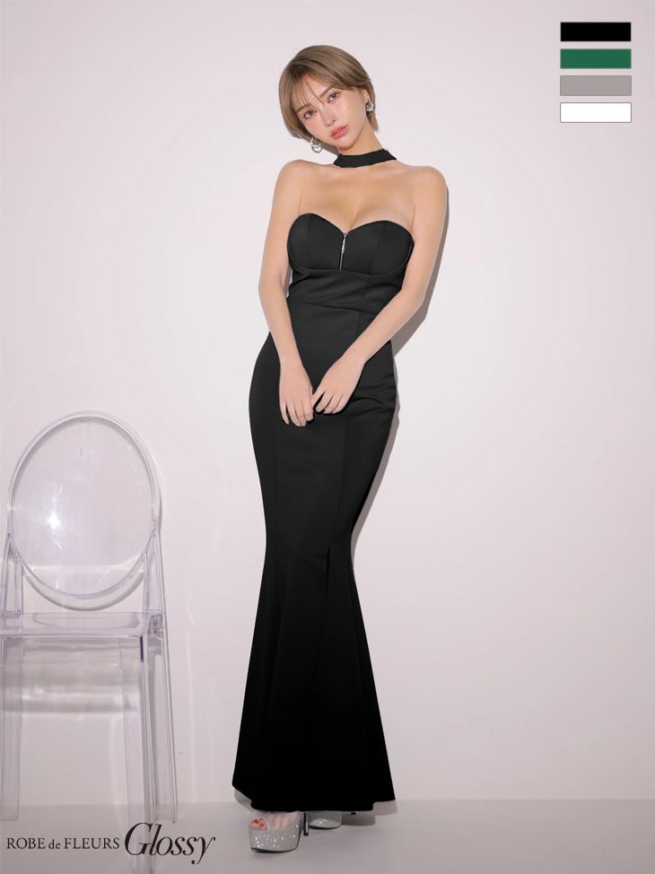 Glossy by ROBE de FLEURS/グロッシー】フロントスリット ジップ