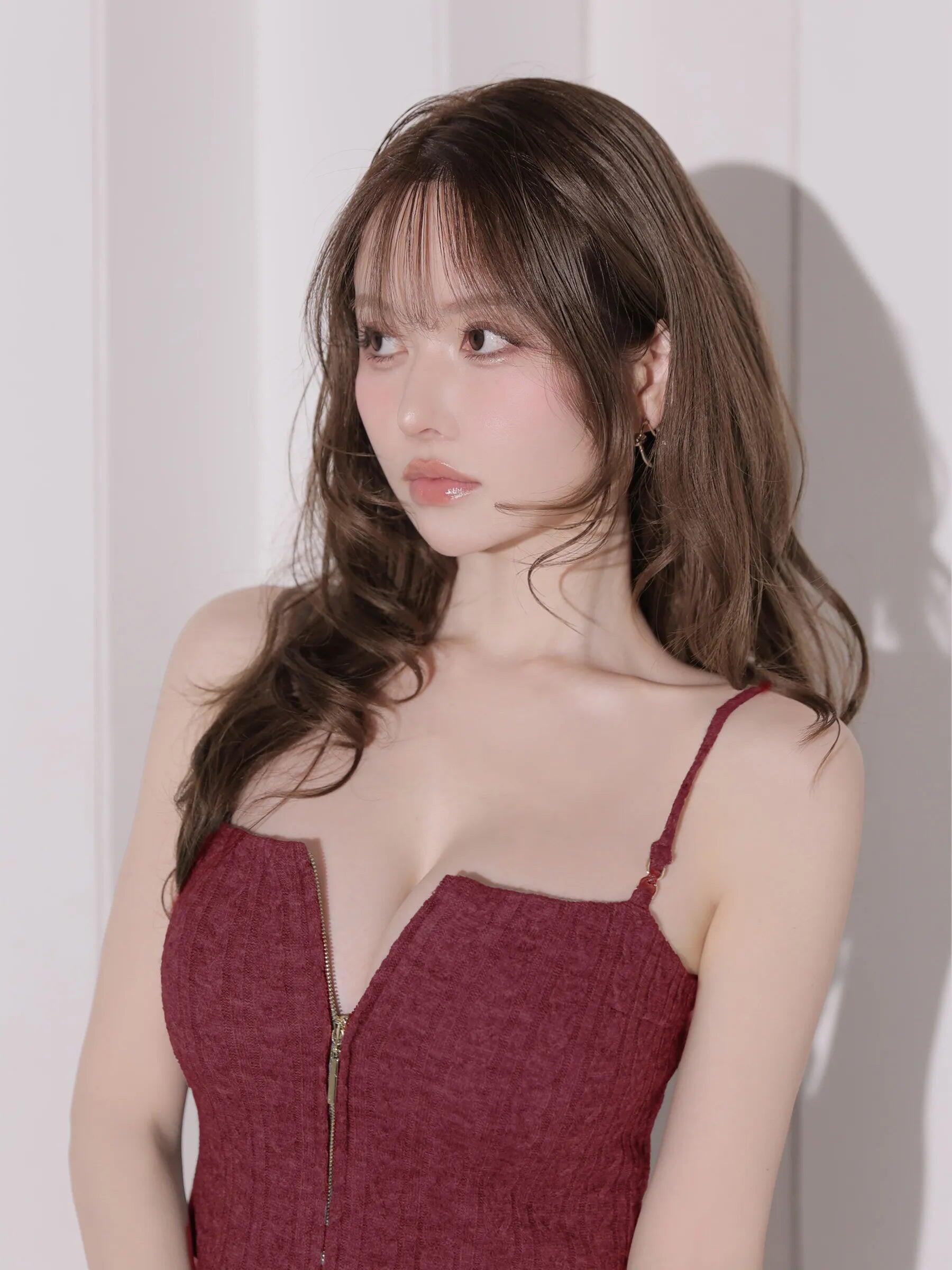 Glossy by ROBE de FLEURS/グロッシー】キャミソール ジップデザイン