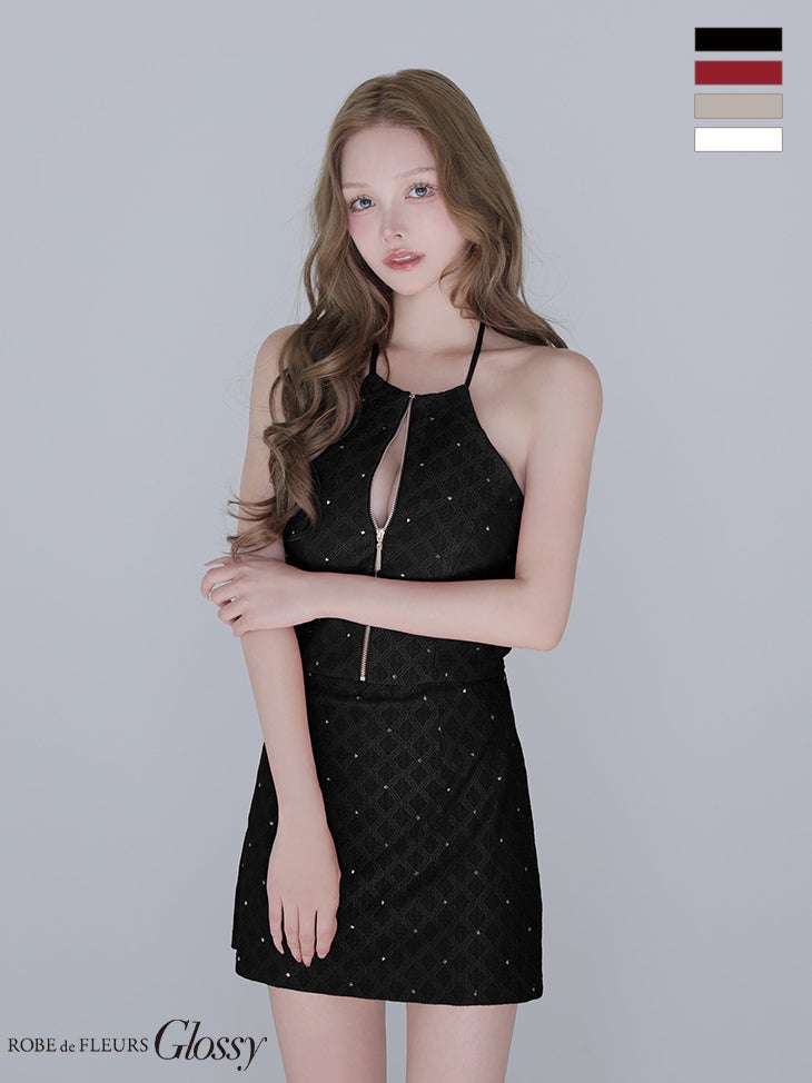 ROBE de FLEURS Glossy ブラック水着 フリーサイズ ROBE de FLEURS Glossy(ローブドフルール グロッシー)｜キャバドレス