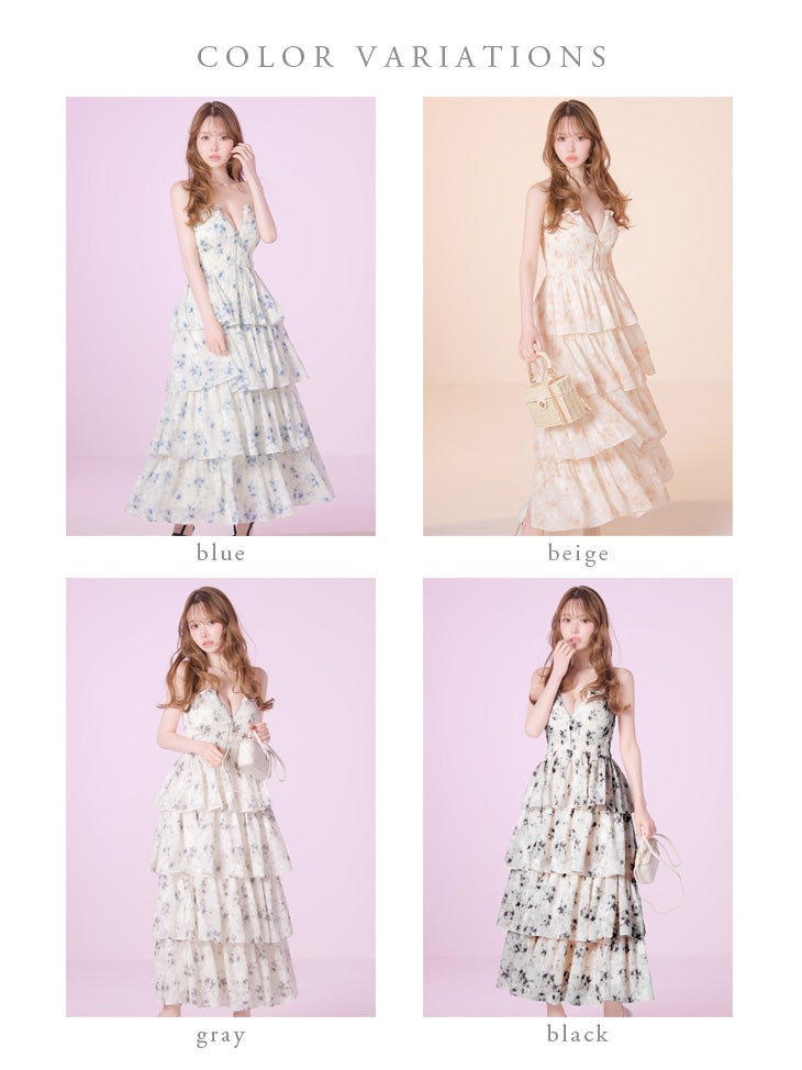 DEA.by ROBE de FLEURS/ディア】シフォン ベアトップ フラワー