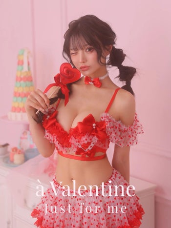 勝負下着 Deco Lingerie デコランジェリー リボン ハート柄 レース フリル ラブリー ランジェリー 4点セット