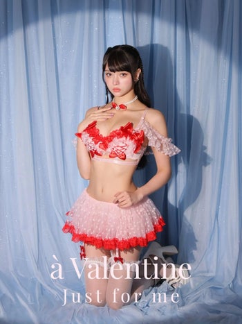 勝負下着 Deco Lingerie デコランジェリー フリル ラブリー リボン ハート柄 レース ランジェリー 4点セット